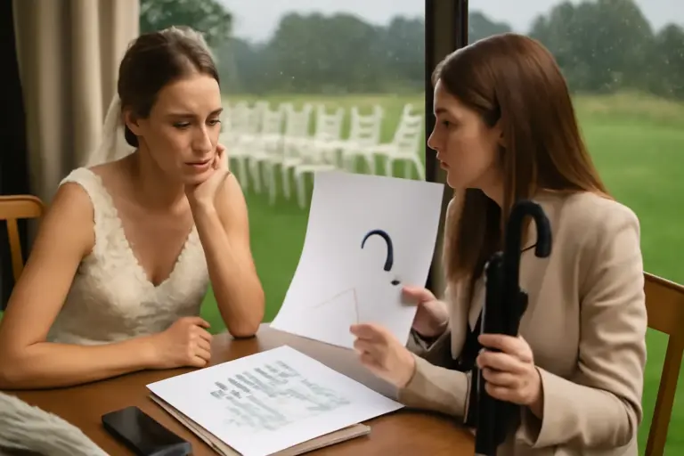Come si pianifica il piano B per la pioggia al matrimonio? Consigli operativi che salvano la giornata