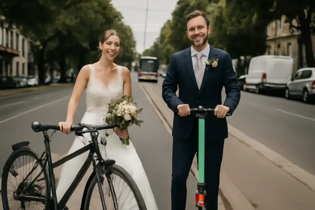 Real wedding senza auto d’epoca: mezzi alternativi scelti dagli sposi e perché li rifarebbero